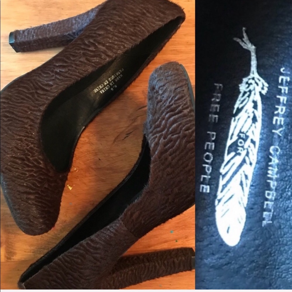 free people x jeffrey campbell cow hair pumps - Picture 2 of 7